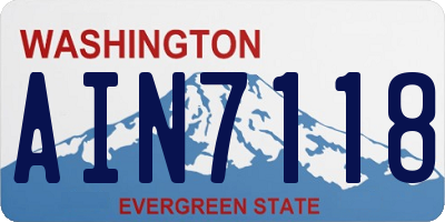 WA license plate AIN7118