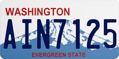 WA license plate AIN7125