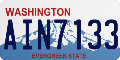 WA license plate AIN7133