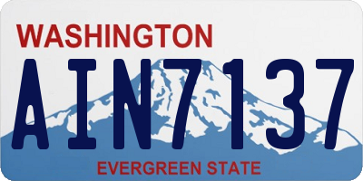 WA license plate AIN7137