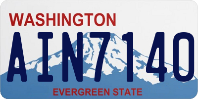 WA license plate AIN7140