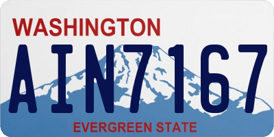 WA license plate AIN7167