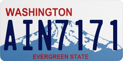 WA license plate AIN7171