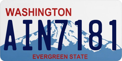 WA license plate AIN7181