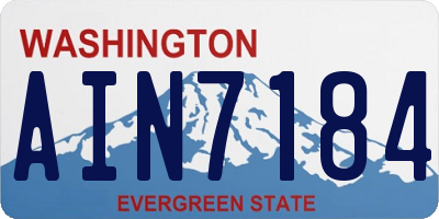 WA license plate AIN7184