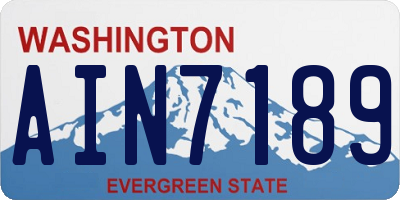 WA license plate AIN7189