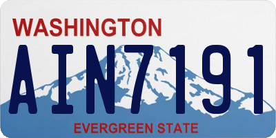 WA license plate AIN7191