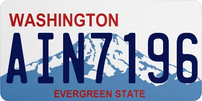 WA license plate AIN7196