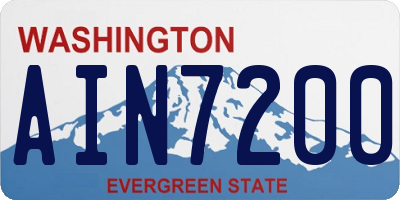 WA license plate AIN7200