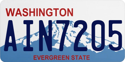 WA license plate AIN7205