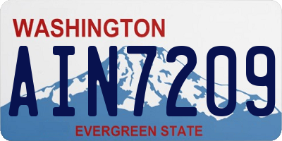 WA license plate AIN7209