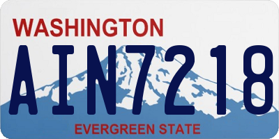 WA license plate AIN7218