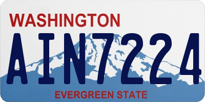 WA license plate AIN7224