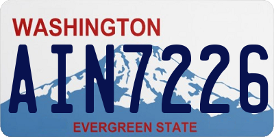 WA license plate AIN7226