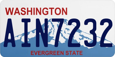 WA license plate AIN7232