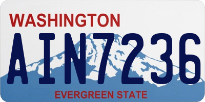 WA license plate AIN7236