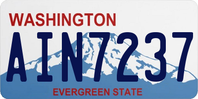 WA license plate AIN7237