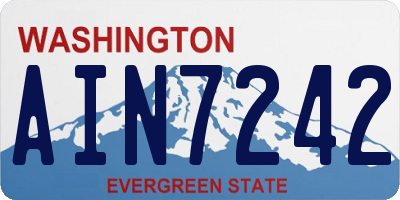 WA license plate AIN7242