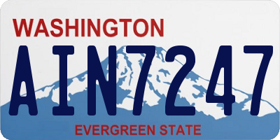 WA license plate AIN7247