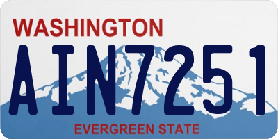 WA license plate AIN7251