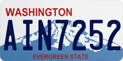 WA license plate AIN7252