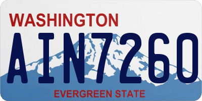WA license plate AIN7260