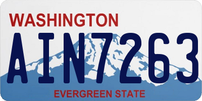 WA license plate AIN7263