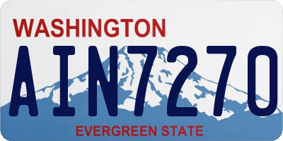WA license plate AIN7270