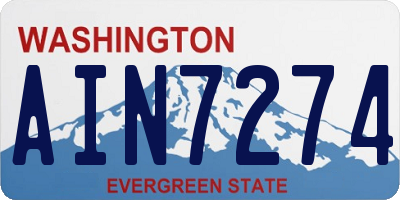 WA license plate AIN7274