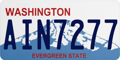 WA license plate AIN7277