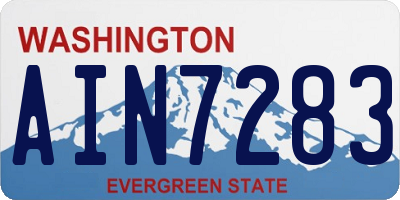 WA license plate AIN7283