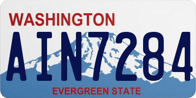 WA license plate AIN7284