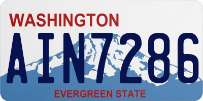 WA license plate AIN7286
