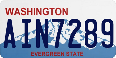 WA license plate AIN7289
