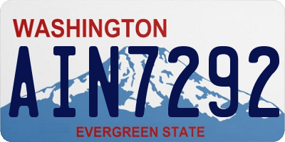 WA license plate AIN7292
