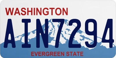 WA license plate AIN7294