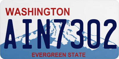 WA license plate AIN7302