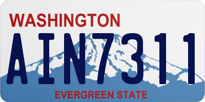 WA license plate AIN7311