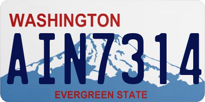 WA license plate AIN7314