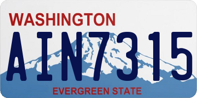 WA license plate AIN7315