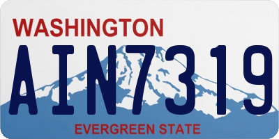 WA license plate AIN7319