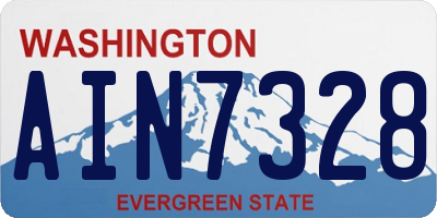 WA license plate AIN7328