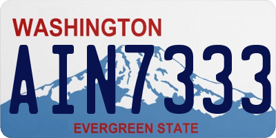 WA license plate AIN7333