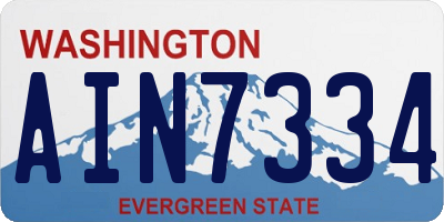 WA license plate AIN7334