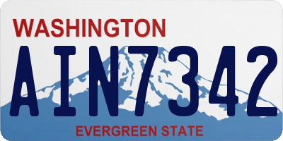 WA license plate AIN7342