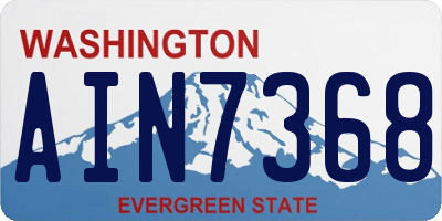 WA license plate AIN7368
