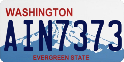 WA license plate AIN7373