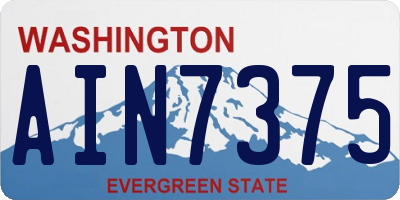 WA license plate AIN7375