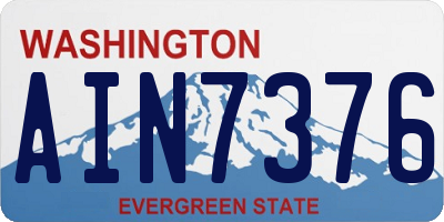 WA license plate AIN7376