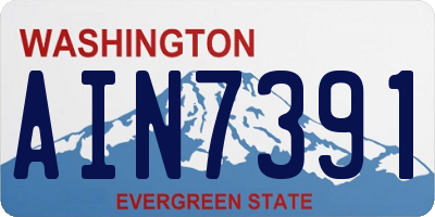 WA license plate AIN7391